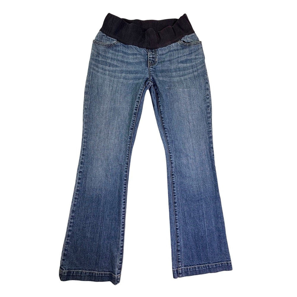 Gap Maternity Bootcut Jeans Medium Wash Demi Panel Stretch Size 2 Regular